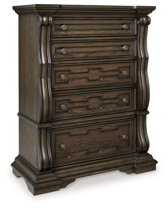 Ashley Maylee Five Drawer Chest - Dark Brown