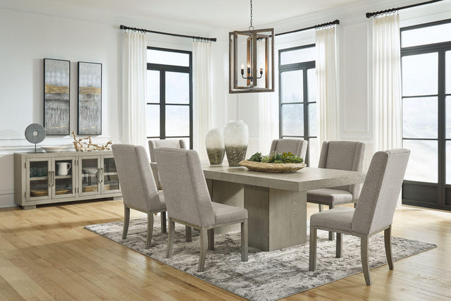 Ashley Fawnburg - 7 Pc. - Dining Room Extension Table, 6 Side Chairs - Gray