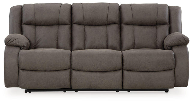 Ashley First Base Reclining Sofa - Gunmetal