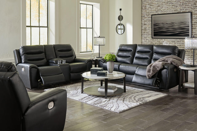 Ashley Warlin - Black - 3 Pc. - Power Reclining Sofa, Loveseat, Recliner