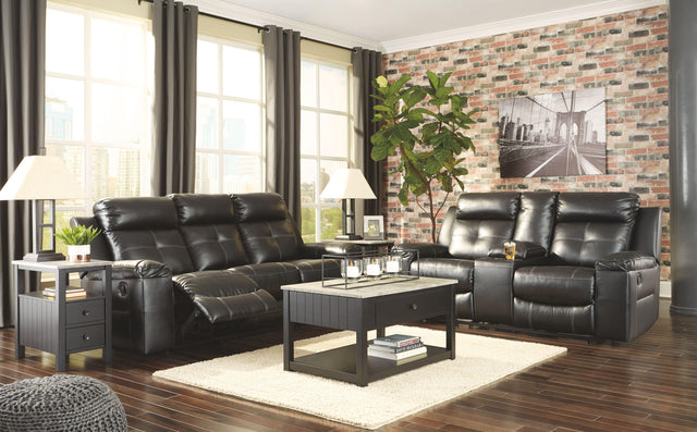 Ashley Kempten - Black - 2 Pc. - Reclining Sofa, Loveseat