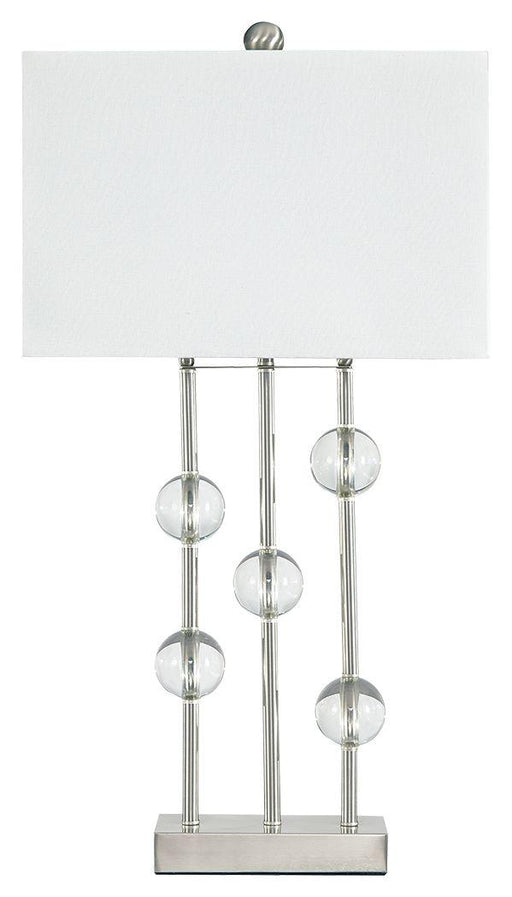 Ashley Jaala Metal Table Lamp (1/CN) - Clear/Silver Finish