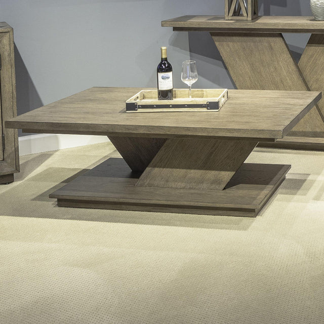 Liberty Furniture Aspen Sky - Cocktail Table - Weathered Saddle Brown