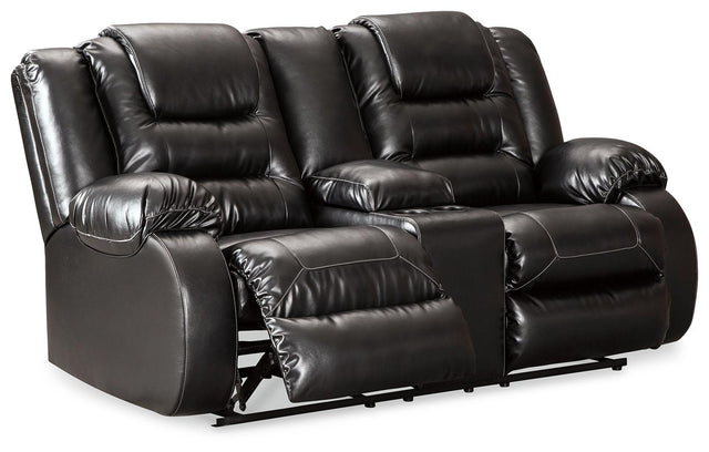 Ashley Vacherie DBL Rec Loveseat w/Console - Black