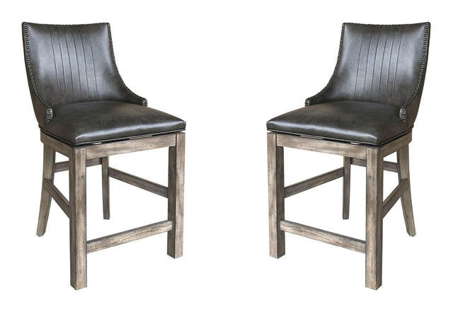 Parker House Lodge Dining - Swivel Counter Sling Chair (Set of 2) - Siltstone
