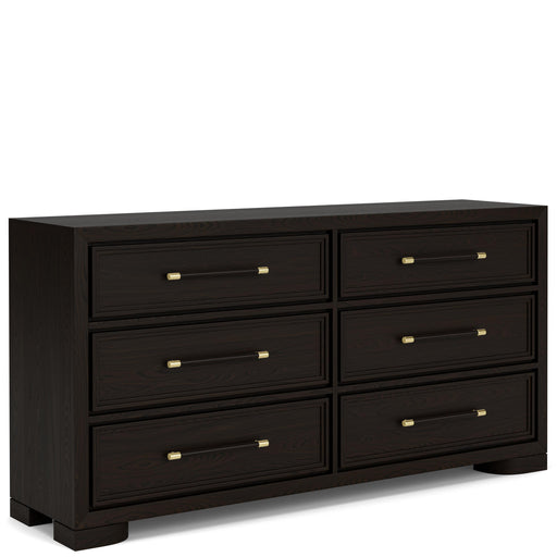 Riverside Furniture Lydia - Six Drawer Dresser - Dark Brown