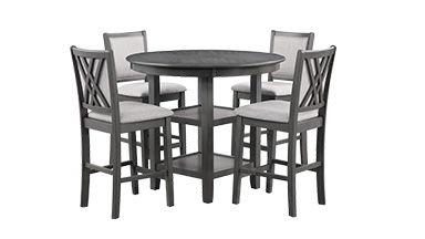 New Classic Furniture Amy - 5 Piece Counter Dining Set - Gray