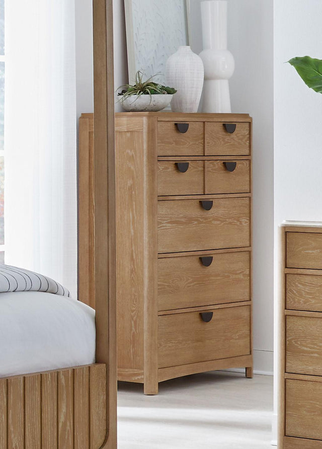 Parker House Escape - Bedroom 5 Drawer Chest With Cedar Bottom - Glazed Natural Oak