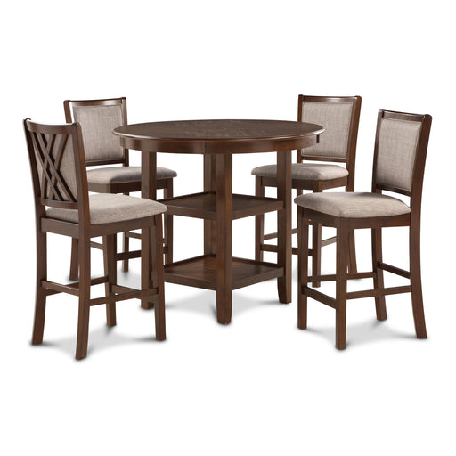 New Classic Furniture Amy - 5 Piece Counter Dining Set - Cherry
