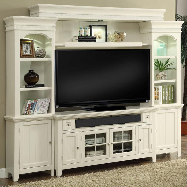 Parker House Tidewater - Console Entertainment Wall - Vintage White