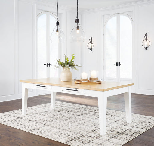 Ashley Ashbryn Rectangular Dining Room Table - White/Natural