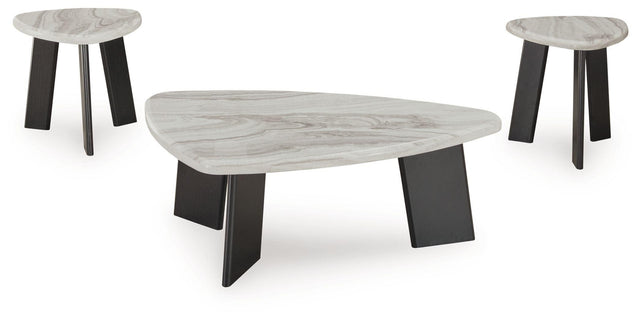 Ashley Lilyberg Occasional Table Set (3/CN) - Gray/Black