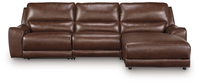Ashley DeepWakes - 3-Piece Power Reclining Sofa With RAF Press Back Power Chaise - Canyon