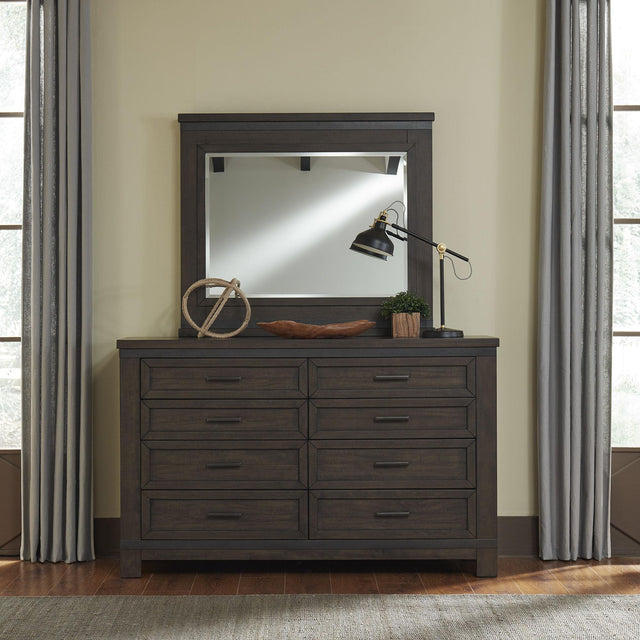 Liberty Furniture Thornwood Hills - Dresser & Mirror - Dark Brown