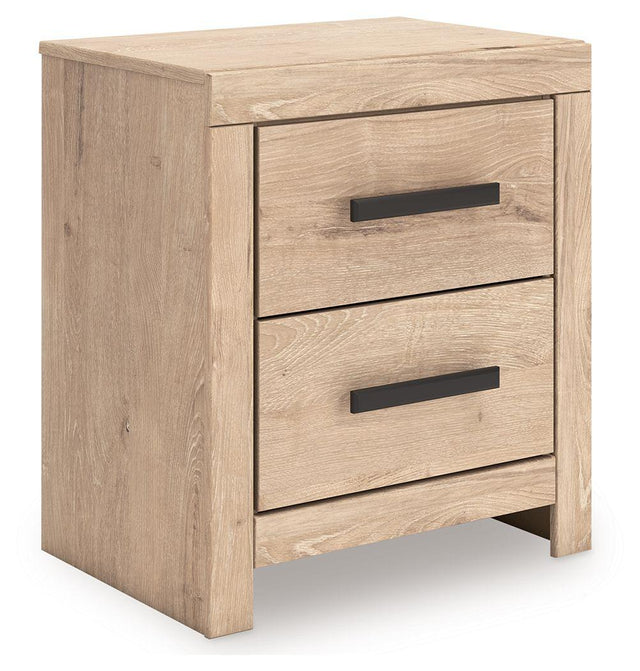 Ashley Sanginlane Two Drawer Night Stand - Tan