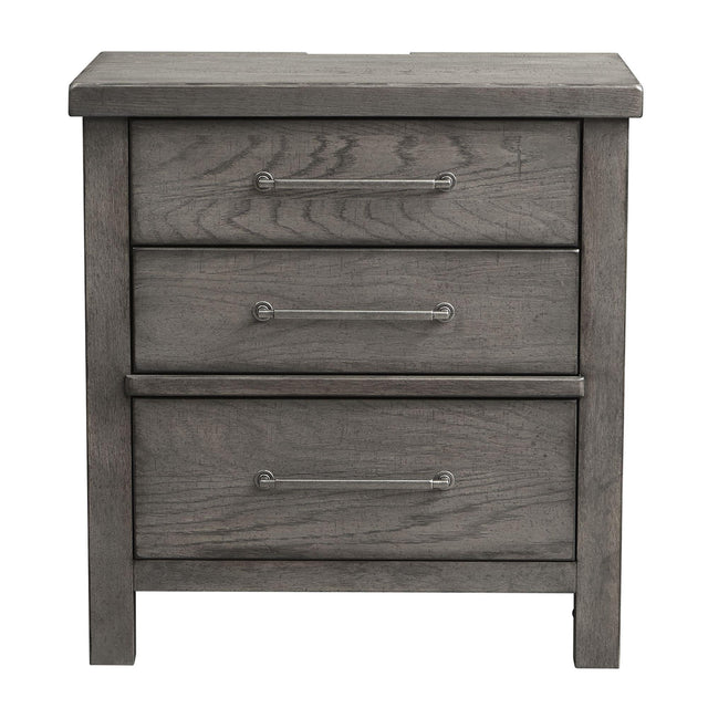 Liberty Furniture Modern Farmhouse - 3 Drawer Nightstand - Gray