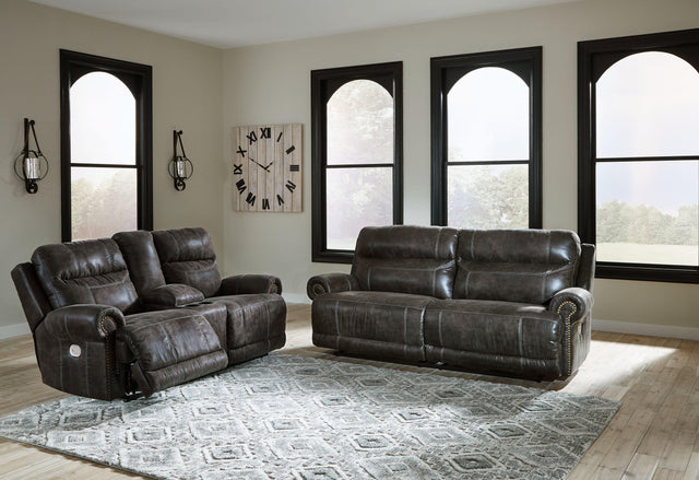 Ashley Grearview - Charcoal - 2 Pc. - Power Sofa, Loveseat