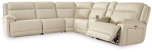 Ashley Double Deal - Almond - 6-Piece Power Reclining Sectional With Console