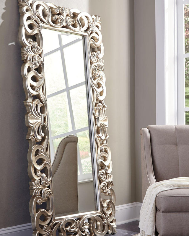 Ashley Lucia Floor Mirror - Antique Silver Finish