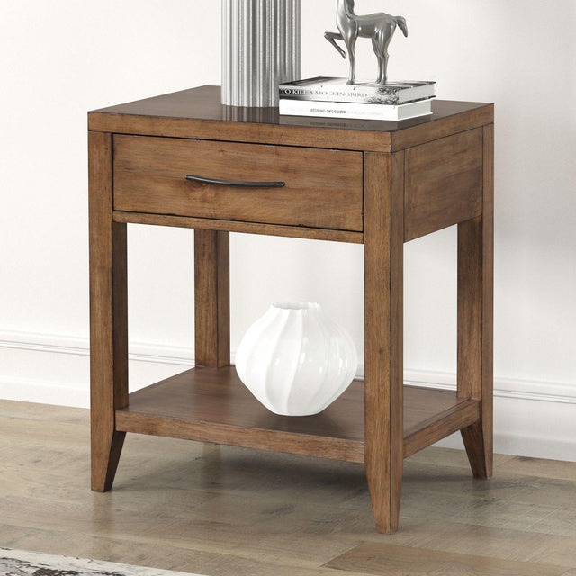 Liberty Furniture Shaker Lakes - Open Nightstand With Charging Station - Brown