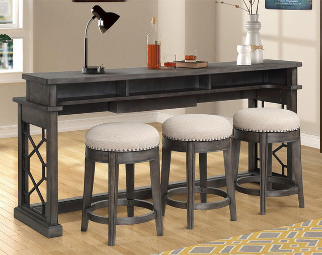 Parker House Sundance - Everywhere Console with 3 Stools - Smokey Grey