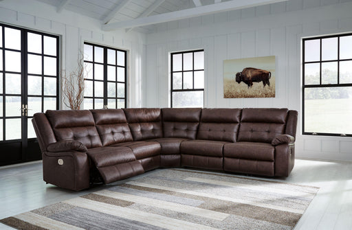Ashley Punch Up - Walnut - 5-Piece Power Reclining Sectional