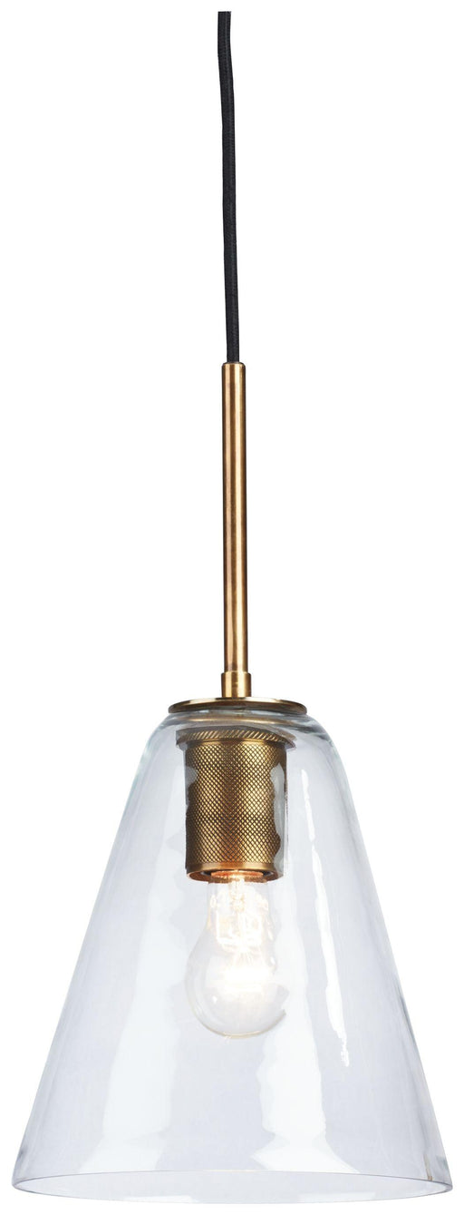 Ashley Collbrook Glass Pendant Light (1/CN) - Clear/Brass