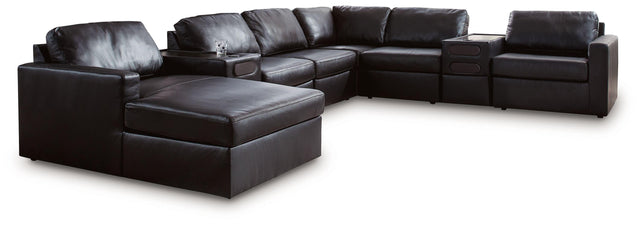 Ashley ModMax II - 8-Piece Sectional With LAF Corner Chaise And Audio Consoles - Black