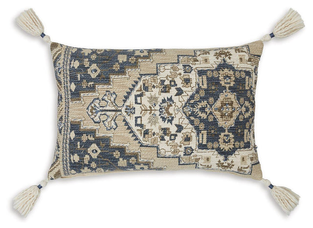 Ashley Winbury Pillow (4/CS) - Blue/Tan/White