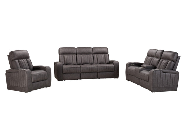 Parker House Equinox - Power Reclining Sofa Loveseat And Recliner - Mercury