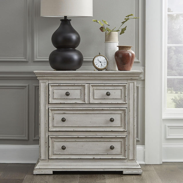 Liberty Furniture Big Valley - Bedside Chest With Charging Station - Whitestone