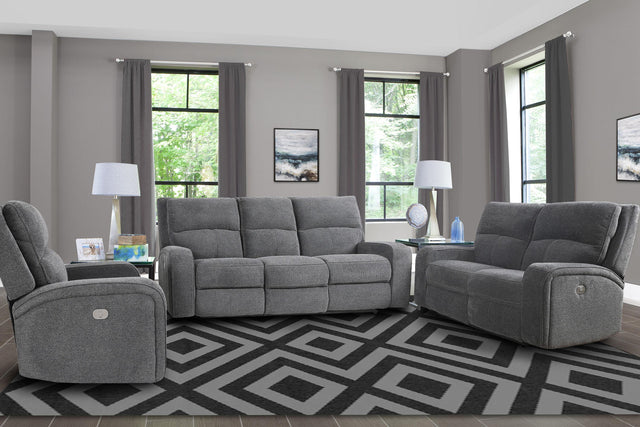 Parker House Polaris - Power Reclining Sofa Loveseat And Recliner - Bizmark Grey