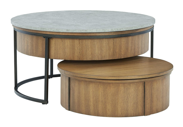 Ashley Fridley Nesting Cocktail Tables (2/CN) - Gray/Brown/Black