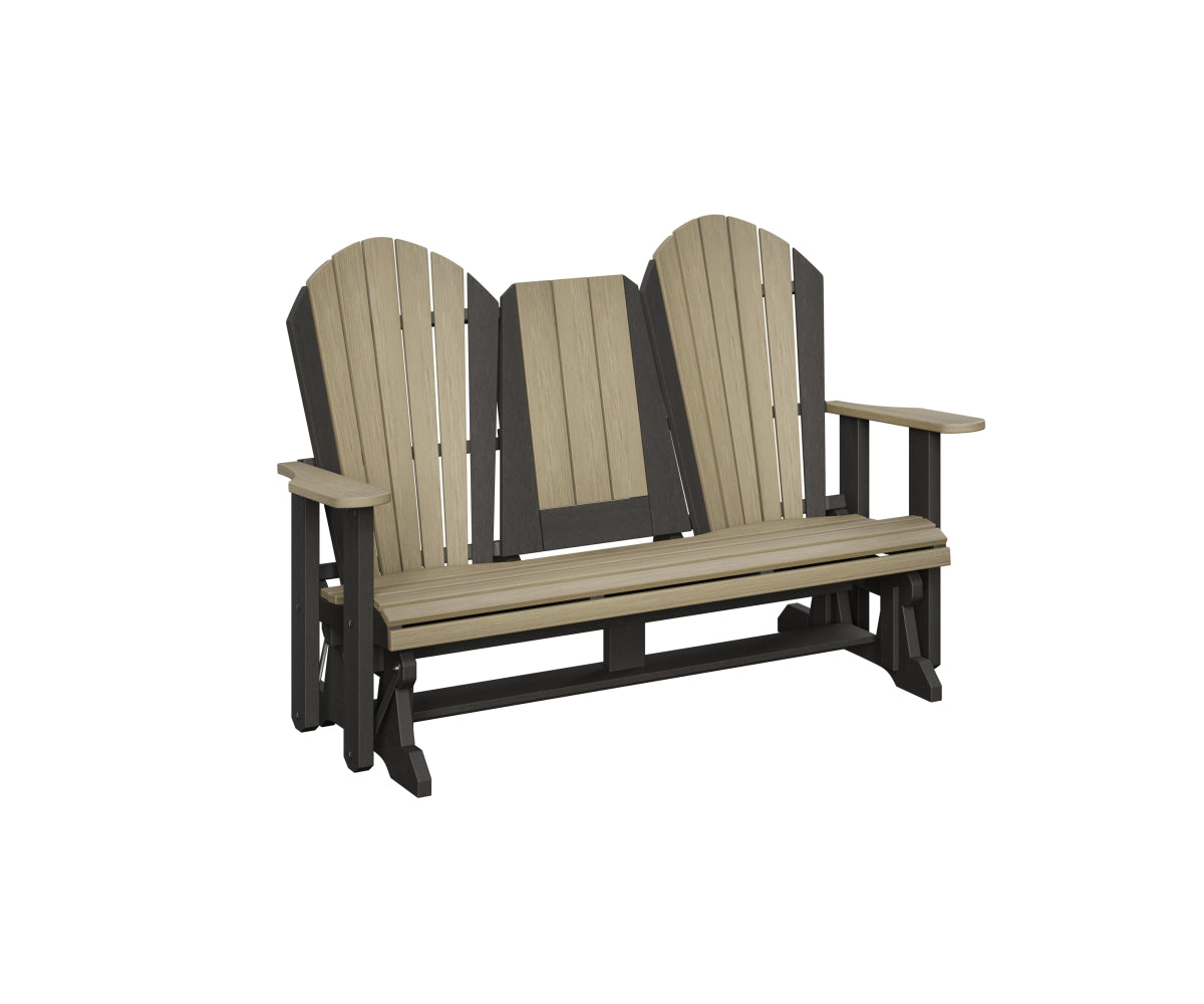 Hochstetler Lawn Furniture Adirondack Glider - Birch Wood Grain/Black, image size:1200x1000