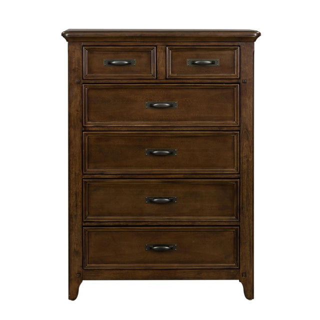 Liberty Furniture Saddlebrook - 6 Drawer Chest - Dark Brown