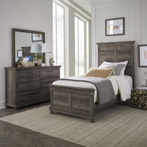 Liberty Lakeside Haven Opt Full Panel Bed, Dresser & Mirror - Light Brown