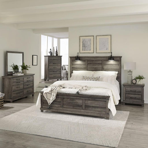 Liberty Lakeside Haven Queen Panel Bed, Dresser & Mirror, Chest, Night Stand - Light Brown