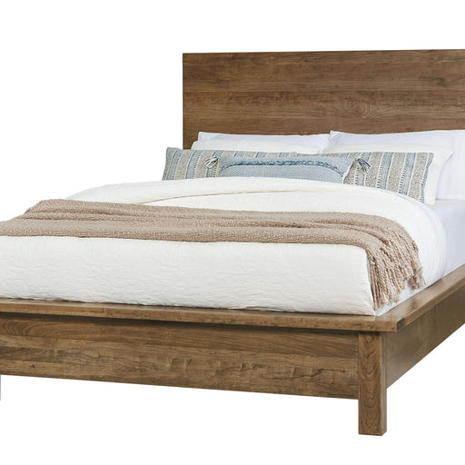 Vaughan-Bassett Crafted Cherry - Ben's King Plank Bed With Terrace Footboard - Meduim Cherry
