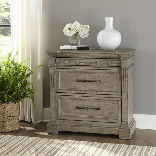 Liberty Town & Country Bedside Chest w/ Charging Station - Medium Brown