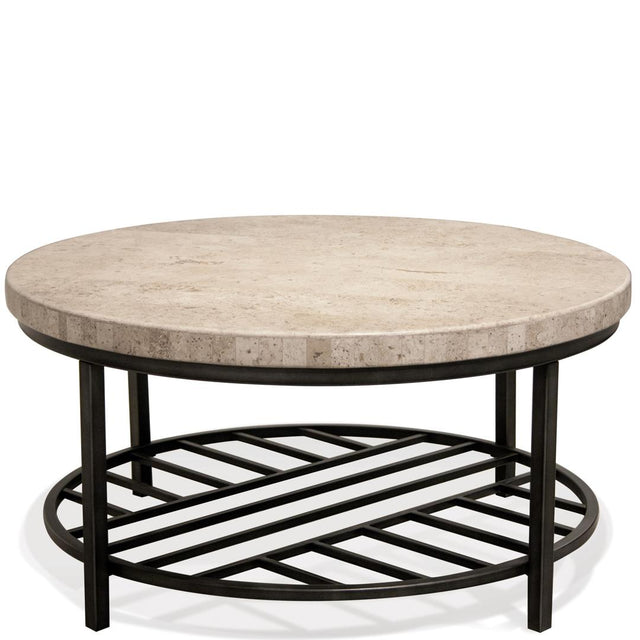 Riverside Furniture Capri - Round Cocktail Table - Alabaster Travertine