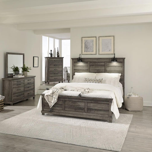 Liberty Lakeside Haven Queen Panel Bed, Dresser & Mirror, Chest - Light Brown