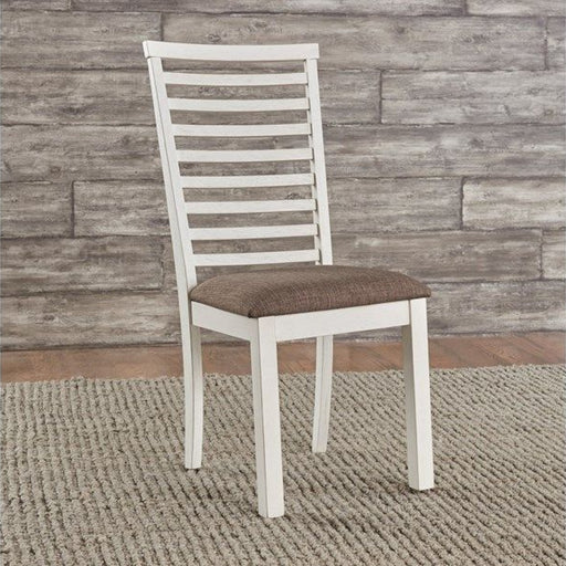 Liberty Furniture Brook Bay - 6 Piece Leg Table Set (Ladder Chair Back) - White