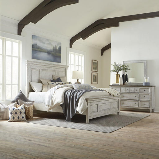 Liberty Furniture Heartland - 3 Piece Bedroom Set (California King Panel Bed, Dresser & Mirror) - White