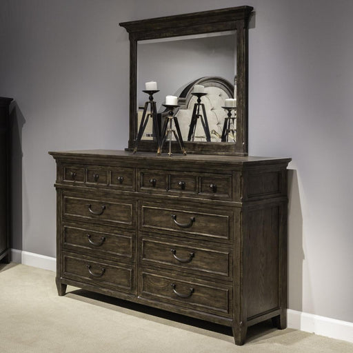 Liberty Furniture Paradise Valley - King Panel Bed, Dresser & Mirror, Chest - Dark Brown
