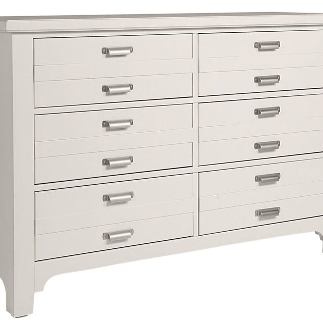 Vaughan-Bassett Bungalow - 6-Drawer Double Dresser - Lattice (Soft White)