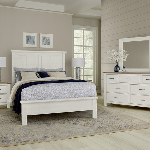 Vaughan-Bassett Maple Road - California King Mansion Bed With Low Profile Footboard - Soft White