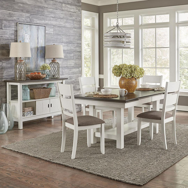 Liberty Brook Bay Optional 5 Piece Trestle Table Set - White