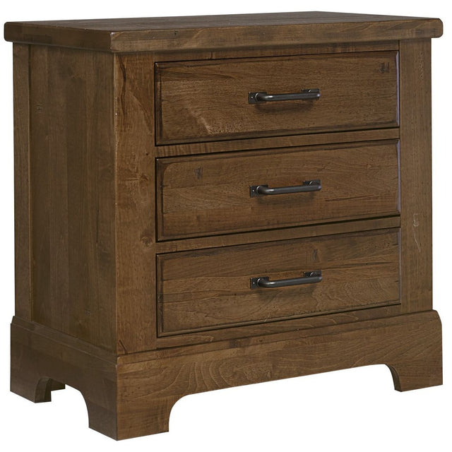 Vaughan-Bassett Cool Rustic - 3-Drawers Nightstand - Amber