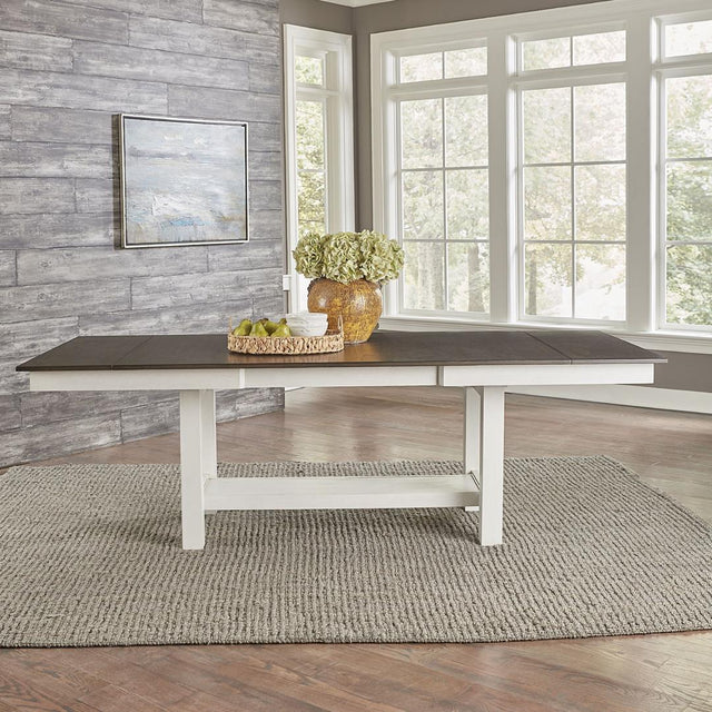 Liberty Brook Bay Trestle Table Set - White