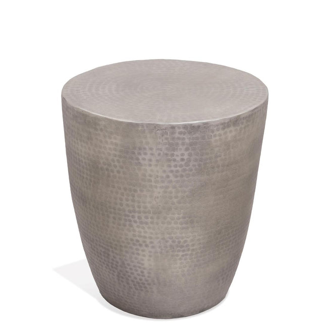 Riverside Furniture Nadene - Drum End Table - Antique Pewter